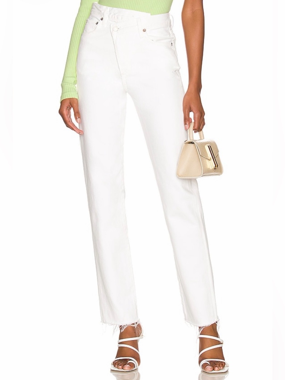 AGOLDE Criss Cross Straight Jeans in Element/White